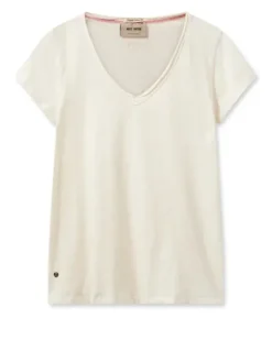 Best - Tulli Basic t-paita v-kaulus, ecru Paidat Ja Topit