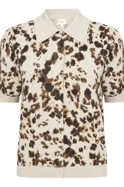 Hot Nimra pusero kauluksilla, leopard print Paidat Ja Topit|Neuleet Ja Neuletakit