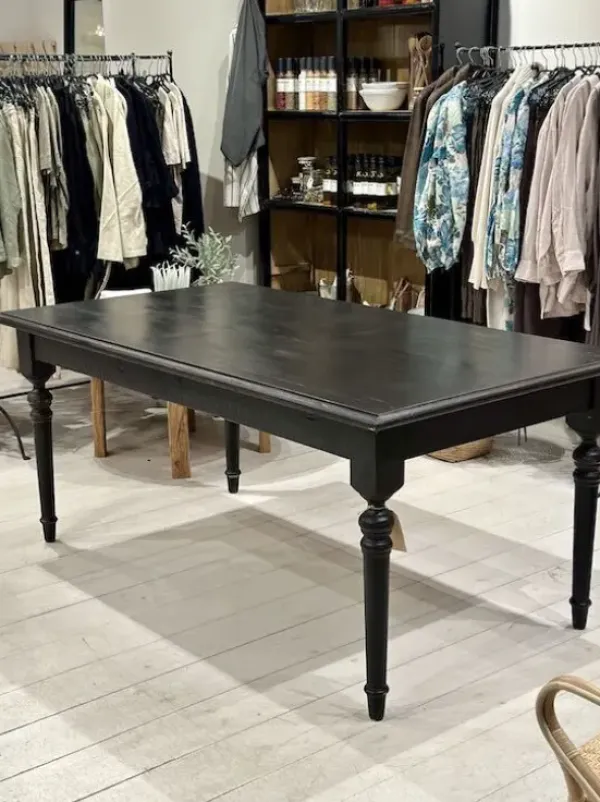 New - Vintage ruokapöytä, musta Vanhat Puuhuonekalut