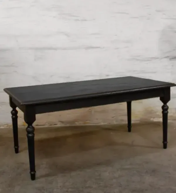 New - Vintage ruokapöytä, musta Vanhat Puuhuonekalut