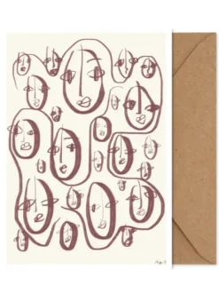 Outlet - Random Faces kortti/A5 taulu Taidekortit