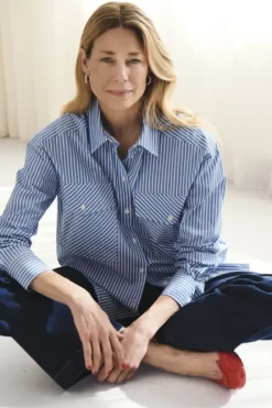 Best Parinaz paita, amparo blue stripe Paidat Ja Topit|Uutuudet