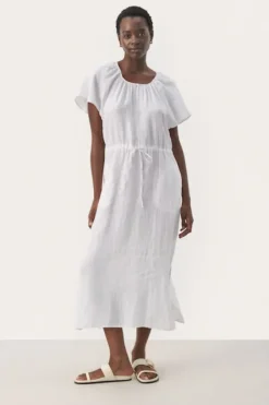 Online - Geoline pellavamekko, bright white Mekot Ja Hameet