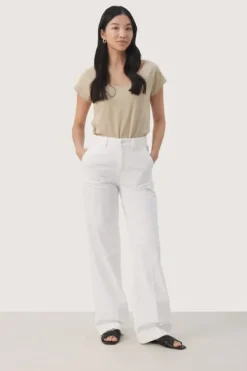 Online - Gianni housut, bright white Farkut Ja Housut