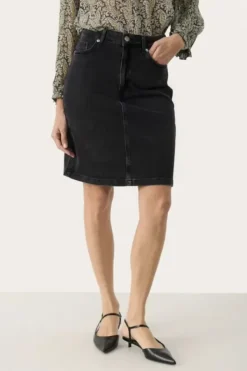 Discount - Leja farkkuhame, washed black denim Mekot Ja Hameet