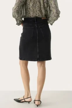 Discount - Leja farkkuhame, washed black denim Mekot Ja Hameet