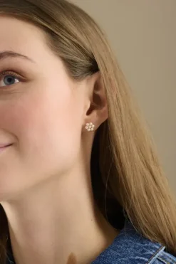 Clearance - Ocean Bloom nappikorvakorut, hopea Korvakorut