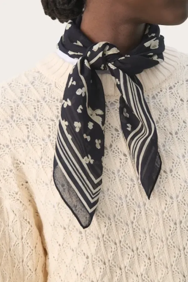 Hot Phi huivi, navy blurred flower Huivit Ja Kaulurit