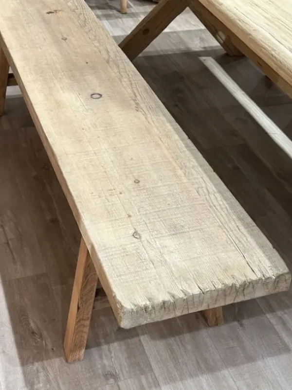 Clearance – pitkä penkki #965, natural Vanhat Puuhuonekalut