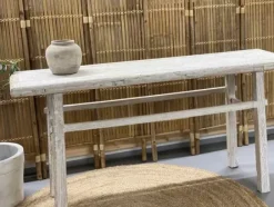 Outlet – pitkä sivupöytä PURE #670, off white Vanhat Puuhuonekalut