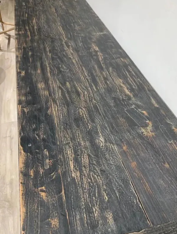 Sale - pitkä sivupöytä hyllyllä #723, black Vanhat Puuhuonekalut