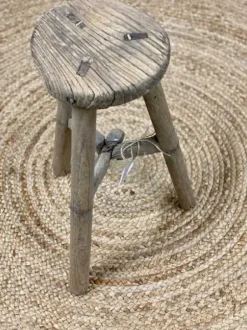 New – pyöreä jakkara #714, natural Vanhat Puuhuonekalut