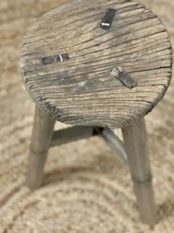 New – pyöreä jakkara #714, natural Vanhat Puuhuonekalut