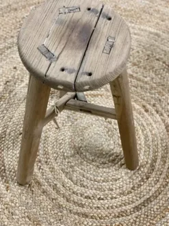 Sale – pyöreä jakkara #719 natural Vanhat Puuhuonekalut