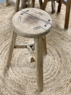 Sale – pyöreä jakkara #719 natural Vanhat Puuhuonekalut