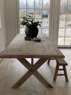 - ruokapöytä 200 cm, natural #955 Vanhat Puuhuonekalut