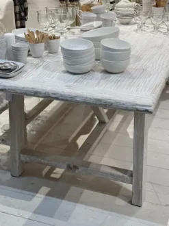 Sale - ruokapöytä suorilla jaloilla 240cm #660, off white Vanhat Puuhuonekalut