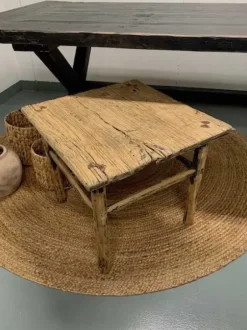 Sale – sohvapöytä neliö #808, natural Vanhat Puuhuonekalut