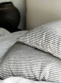 Sale - pellavaiset raitatyynynpäälliset (2kpl), grey/white 50x70 Sisustustyynyt|Sisustustyynyt