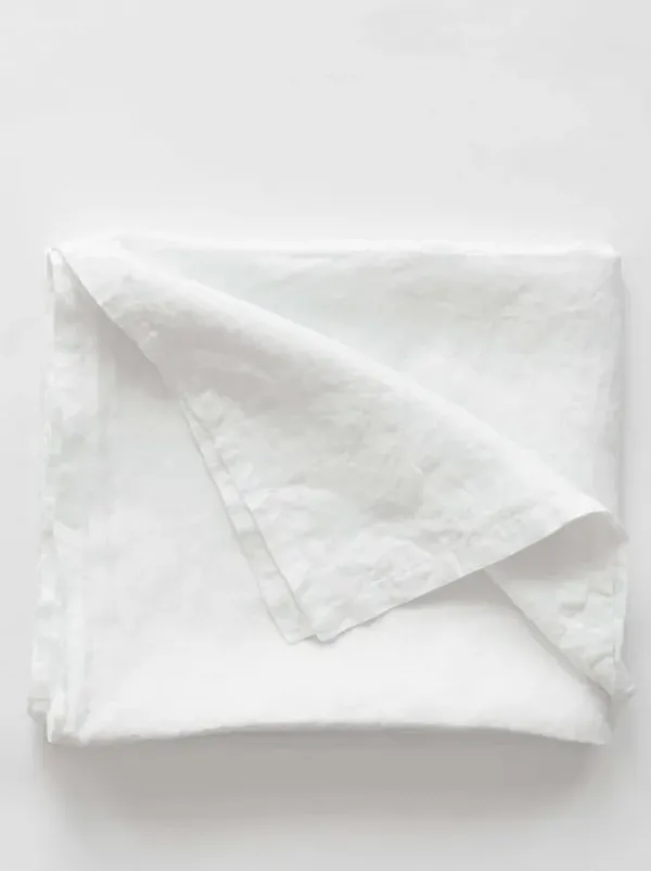 New - pellavapöytäliina 160x330, valkoinen Keittiötekstiilit