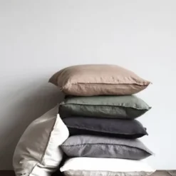 New - Valkoinen pellavatyynynpäällinen, 50x50 cm Sisustustyynyt