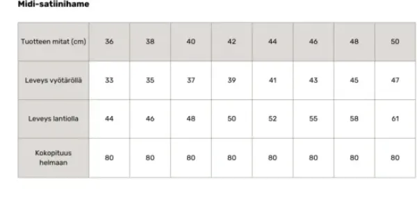 Sale Tianna midi satiinihame, cream Mekot Ja Hameet|Juhlavaatteet