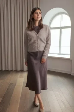 Best Tianna midi satiinihame, dark chocolate Mekot Ja Hameet|Juhlavaatteet