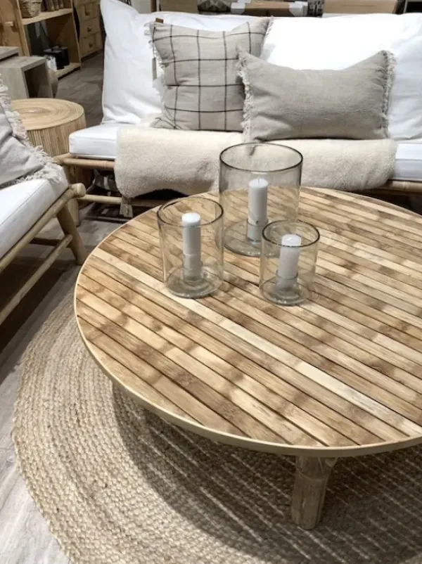 Sale - bambuinen pyöreä sohvapöytä 100cm Bambupöydät