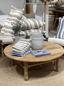 Sale - bambuinen pyöreä sohvapöytä 100cm Bambupöydät