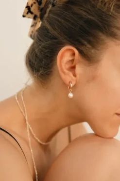 Discount Venice Pearl Hoop korvakorut, kulta Joyem