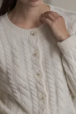 New Vivianna palmikkoneuletakki, cream Neuleet Ja Neuletakit|Uutuudet