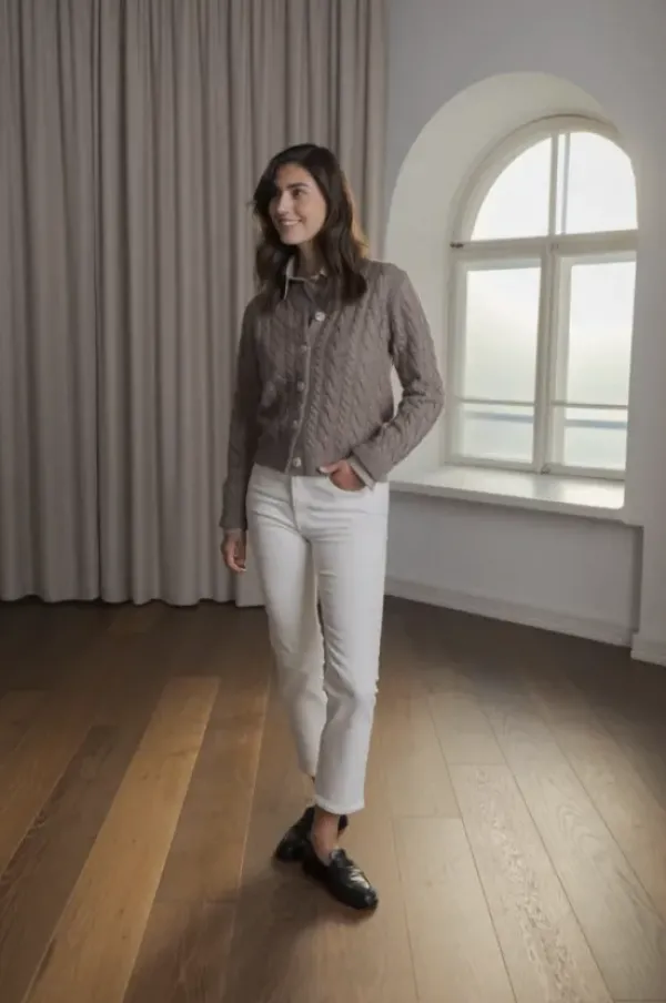 Hot Vivianna palmikkoneuletakki, nougat Neuleet Ja Neuletakit|Uutuudet