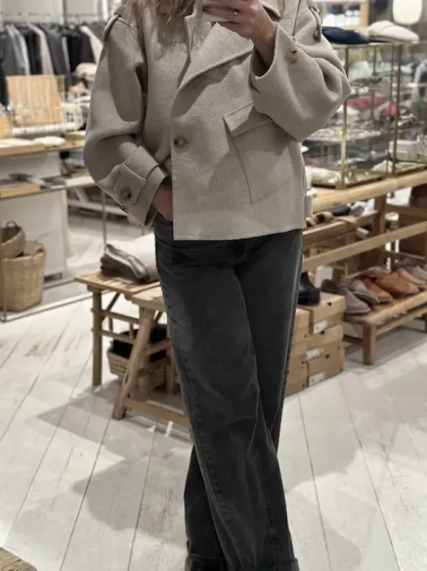 Discount Walance lyhyt villakangastakki, beige melange Ulkotakit Ja -Liivit|Uutuudet