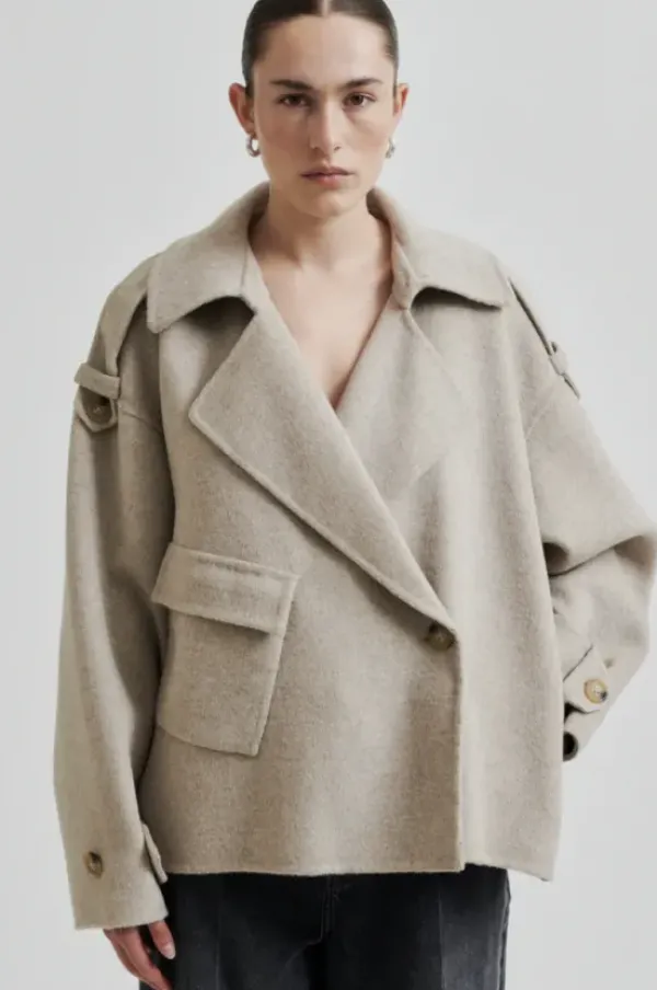 Discount Walance lyhyt villakangastakki, beige melange Ulkotakit Ja -Liivit|Uutuudet