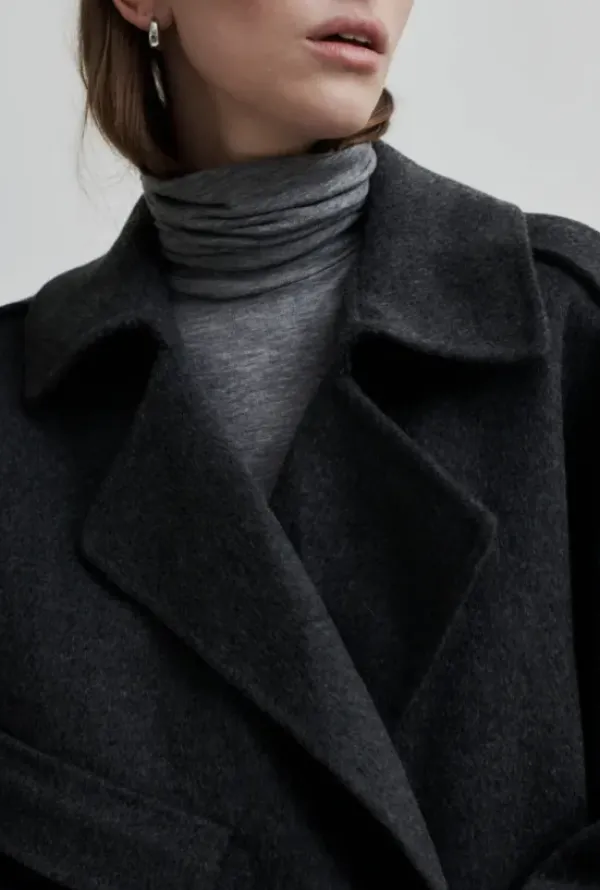 Discount Walance lyhyt villakangastakki, dark grey melange Ulkotakit Ja -Liivit|Uutuudet