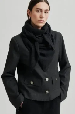 Clearance Warming neulehuivi, dark grey melange Huivit Ja Kaulurit|Janinan Suosikit